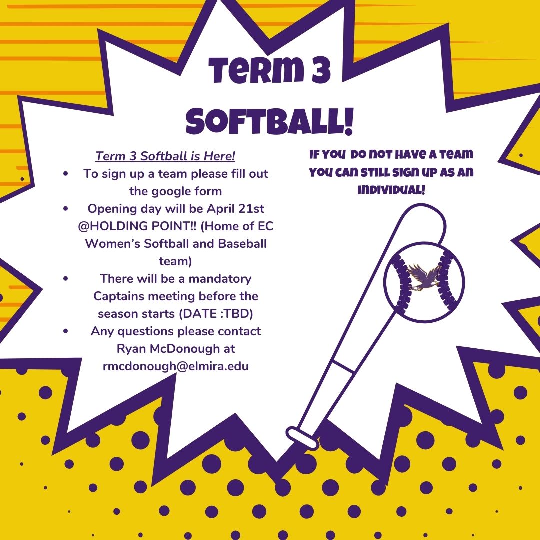 Graphic for Term III softball sign ups